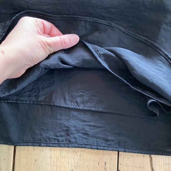 Eve Gravel sleeveless black satin dress with lace see trough yoke, size small - Picture 13 of 13